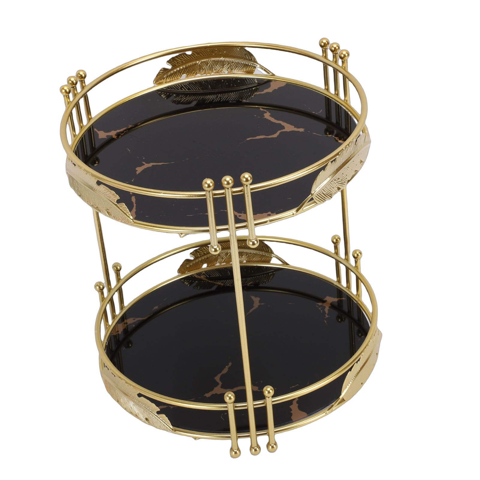 2-stufiger Make-up-Organizer für die Badezimmerarbeitsplatte, Aufbewahrungsorganisator für die Kosmetiktheke und Hautpflege, Parfüm-Make-up-Regal mit Schmuckständer, Ideal für Kommode und