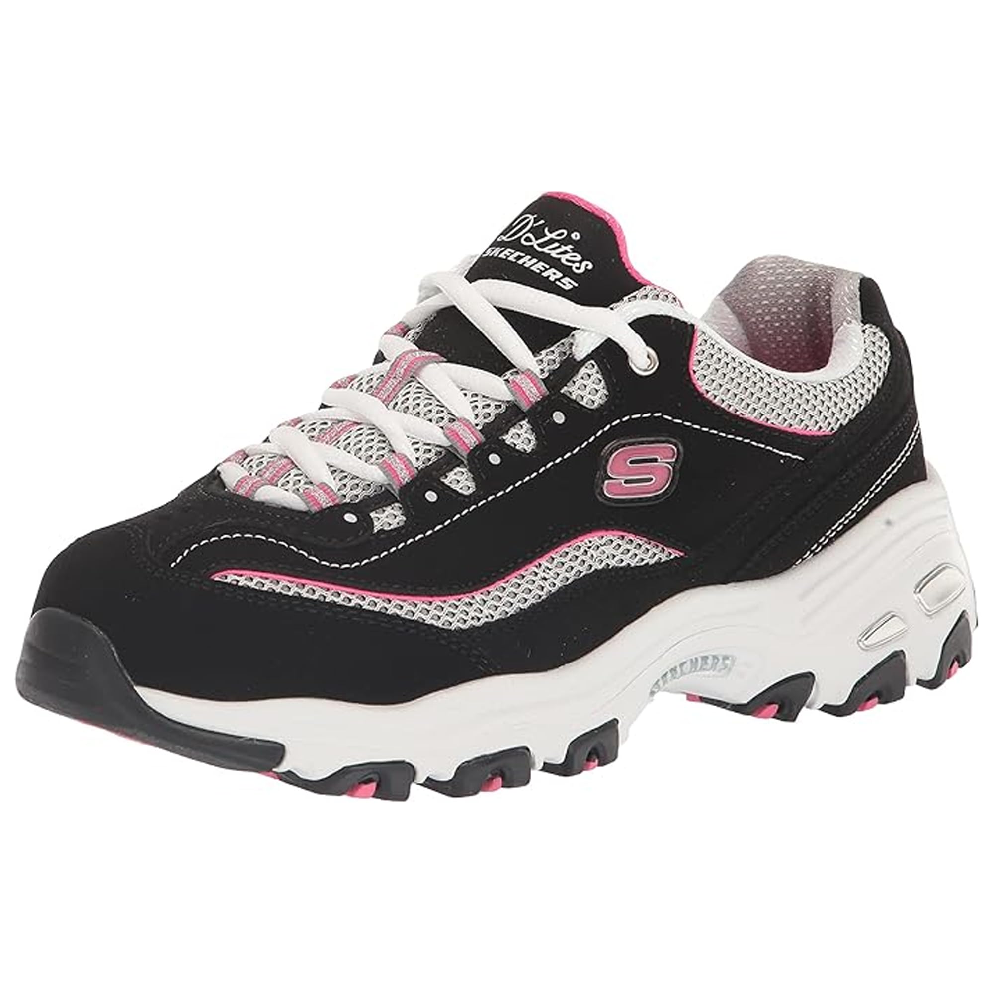 Skechers Women's D'Lites Life Saver Trainer, Black, 4.5 UK
