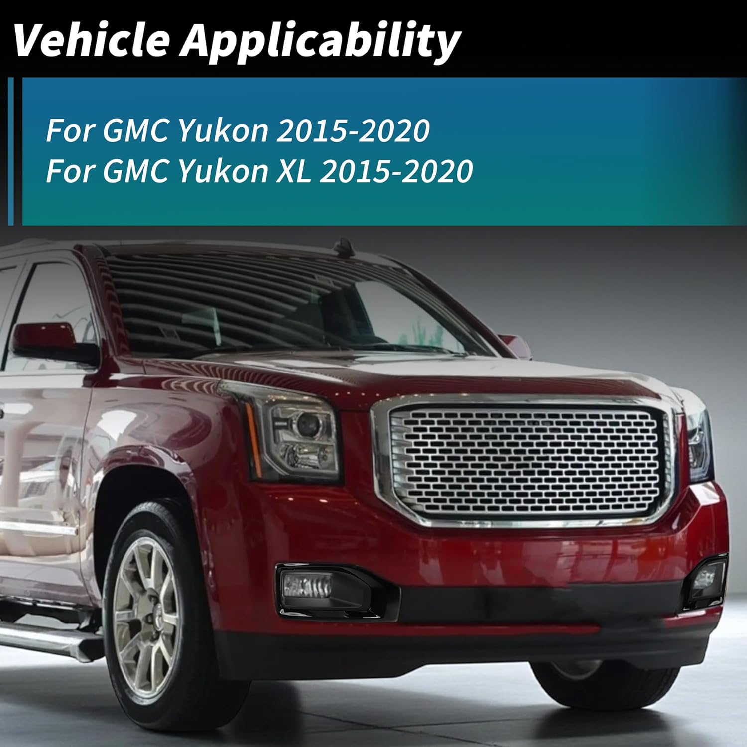 Fog Light Grill for GMC Yukon 2015 2016 2017 2018 2019 2020 Front Bumper Fog Light Grille Cover Fog Light Shell 22936426/22936427
