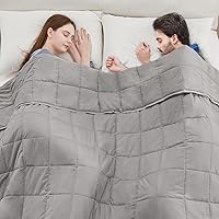 anfie 20lbs Weighted Blanket King/Queen (80x87 Grey) - Cooling Breathable Heavy Blanket for Adults 190-210lbs, All-Season Machine Washable
