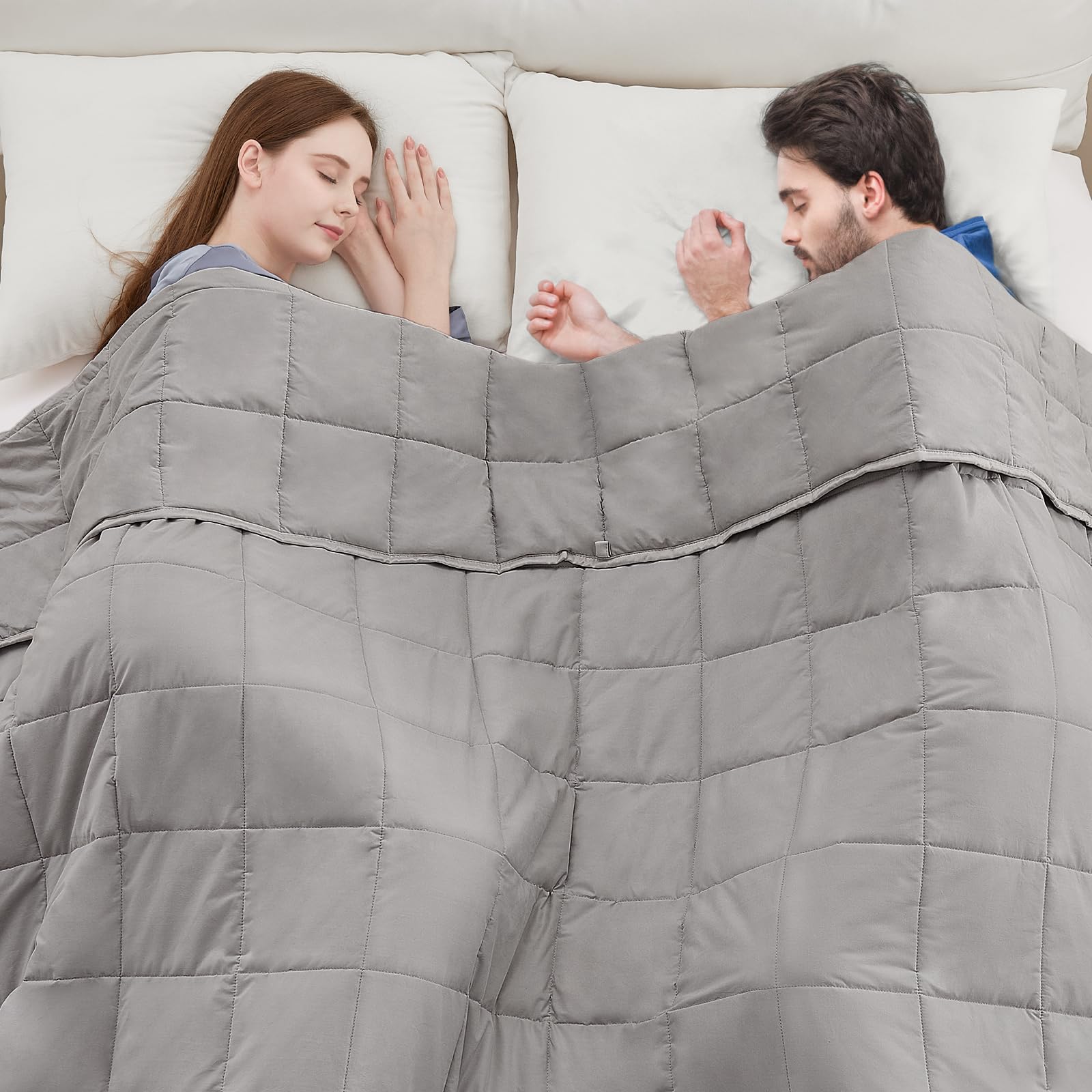anfie Weighted Blanket King Size for Adults (80"x87" 20lbs Grey),Cooling Heavy Blanket for Sleeping Perfect for 190-210 lbs, Breathable Blanket for Adults &amp; Couple All Season, Machine Washable