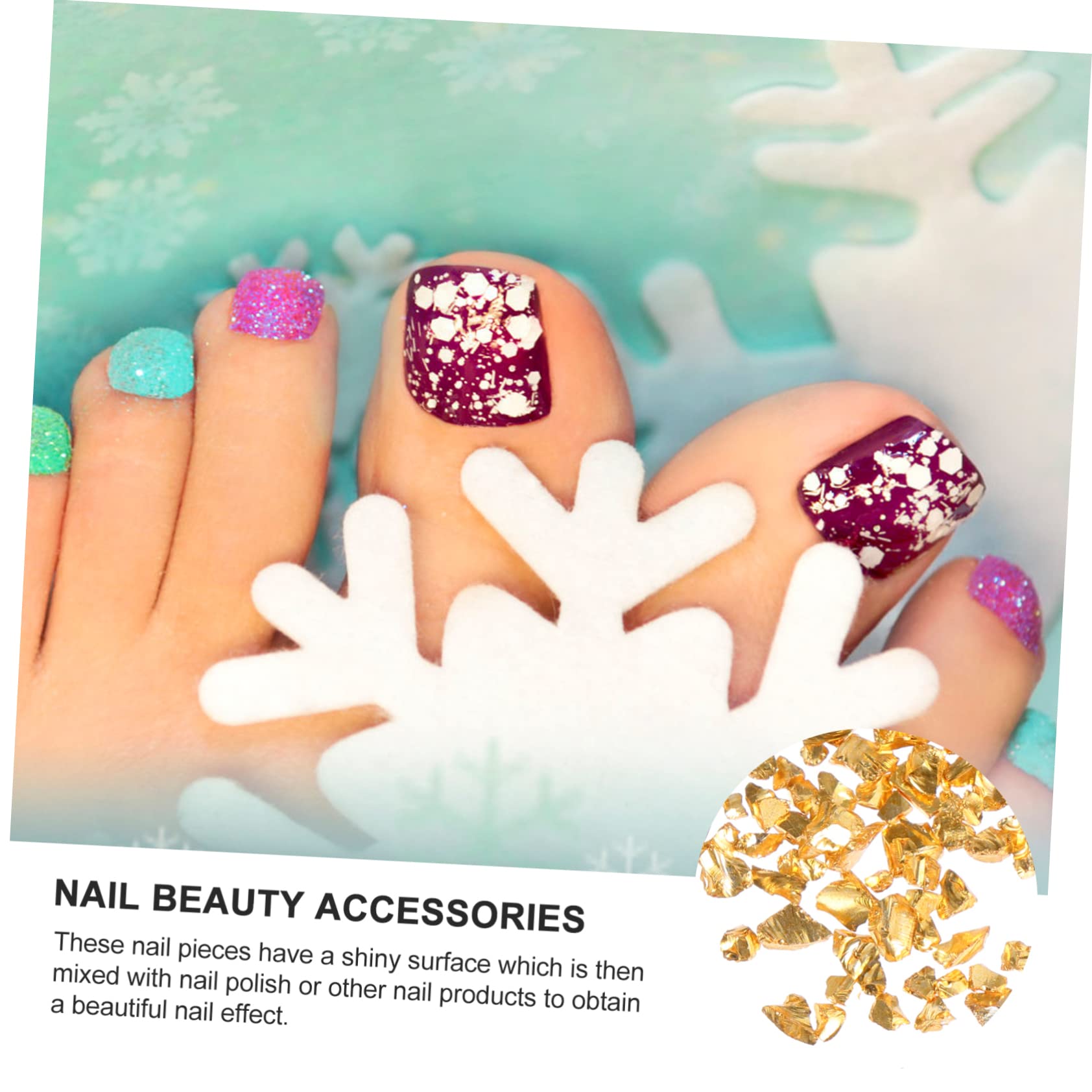 3 set di vetro for unghie Ghiaia Prodotti decorativi in ​​vetro frantumato Decorazioni for nail art Paillettes for il viso Occhi Grosso vetro glitterato Schegge irregolari Flash Accessori in vetro fra
