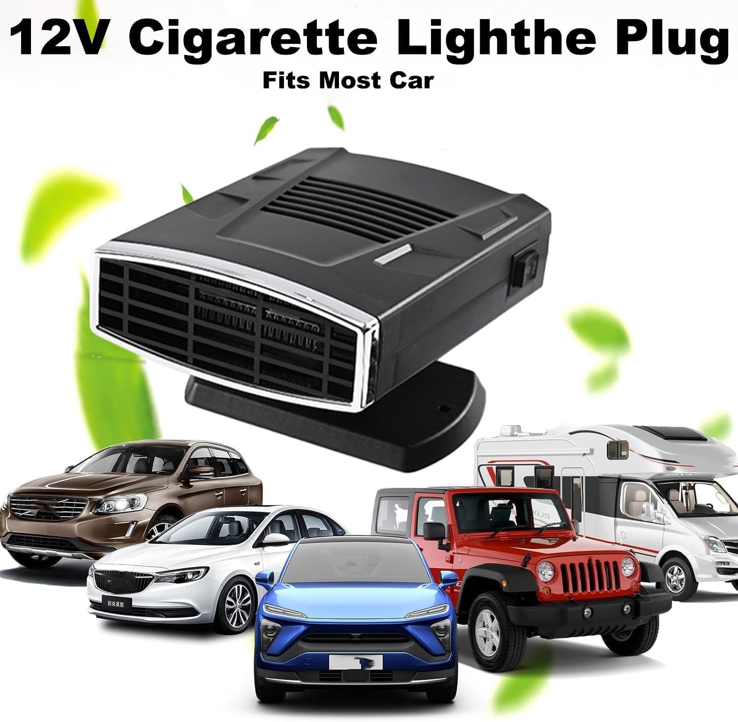 Chauffage de Voiture Portable 12 V 200 W - Dégivreur de Voiture - Chauffage et Refroidissement Rapides - Prise Allume-Cigare - Dégivreur avec chauffages de Voiture rotatifs à 360°