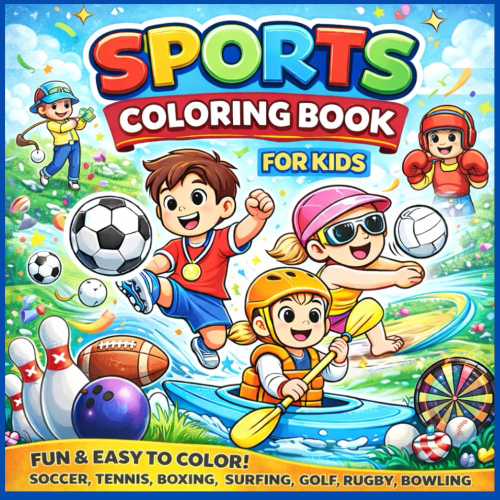 Sports Coloring Book for Kids: Great for little sports fans!