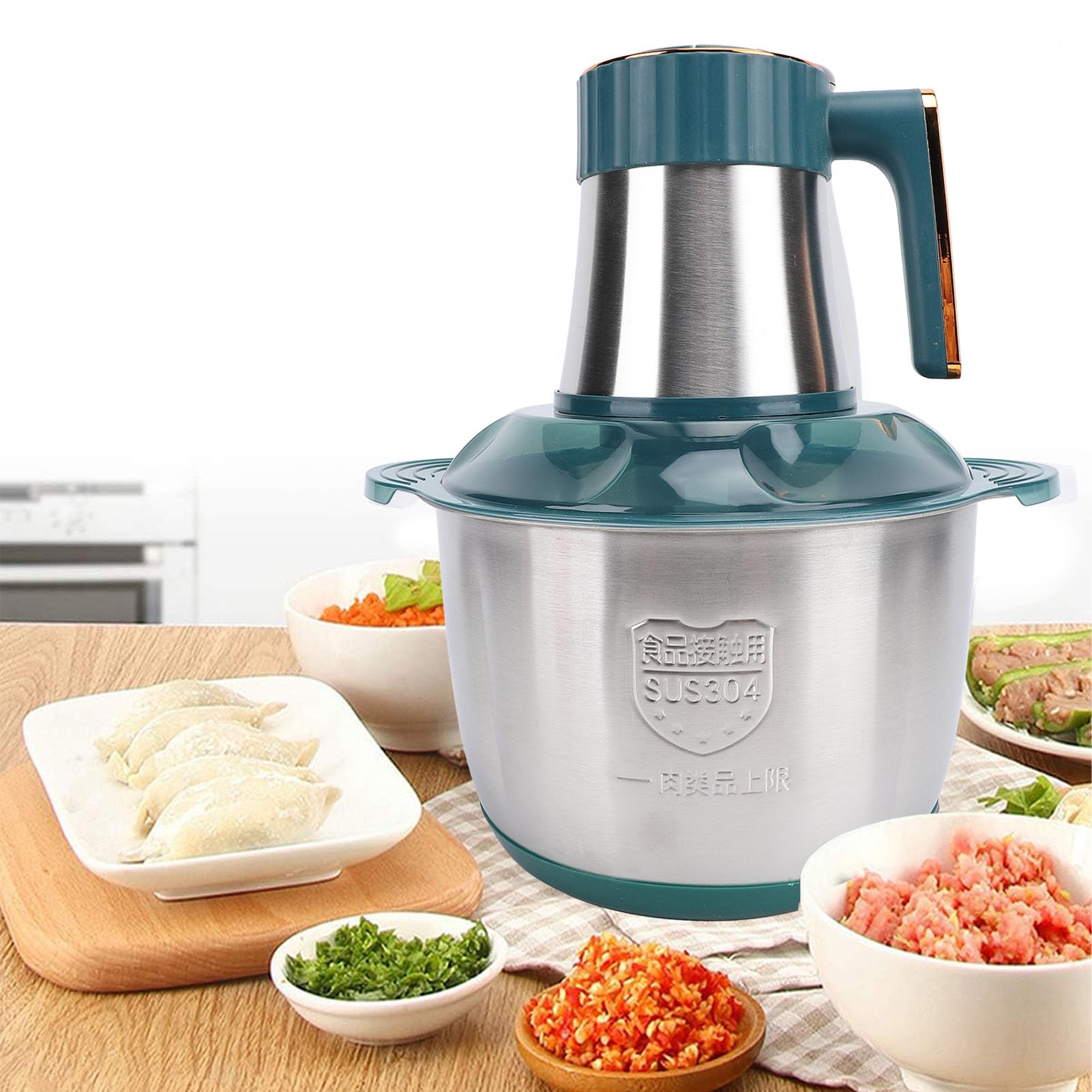 Becontrip Hachoir Électrique, 500W Mixeur Hachoir 2L Avec Moteur En Cuivre & Double Bols (Verre