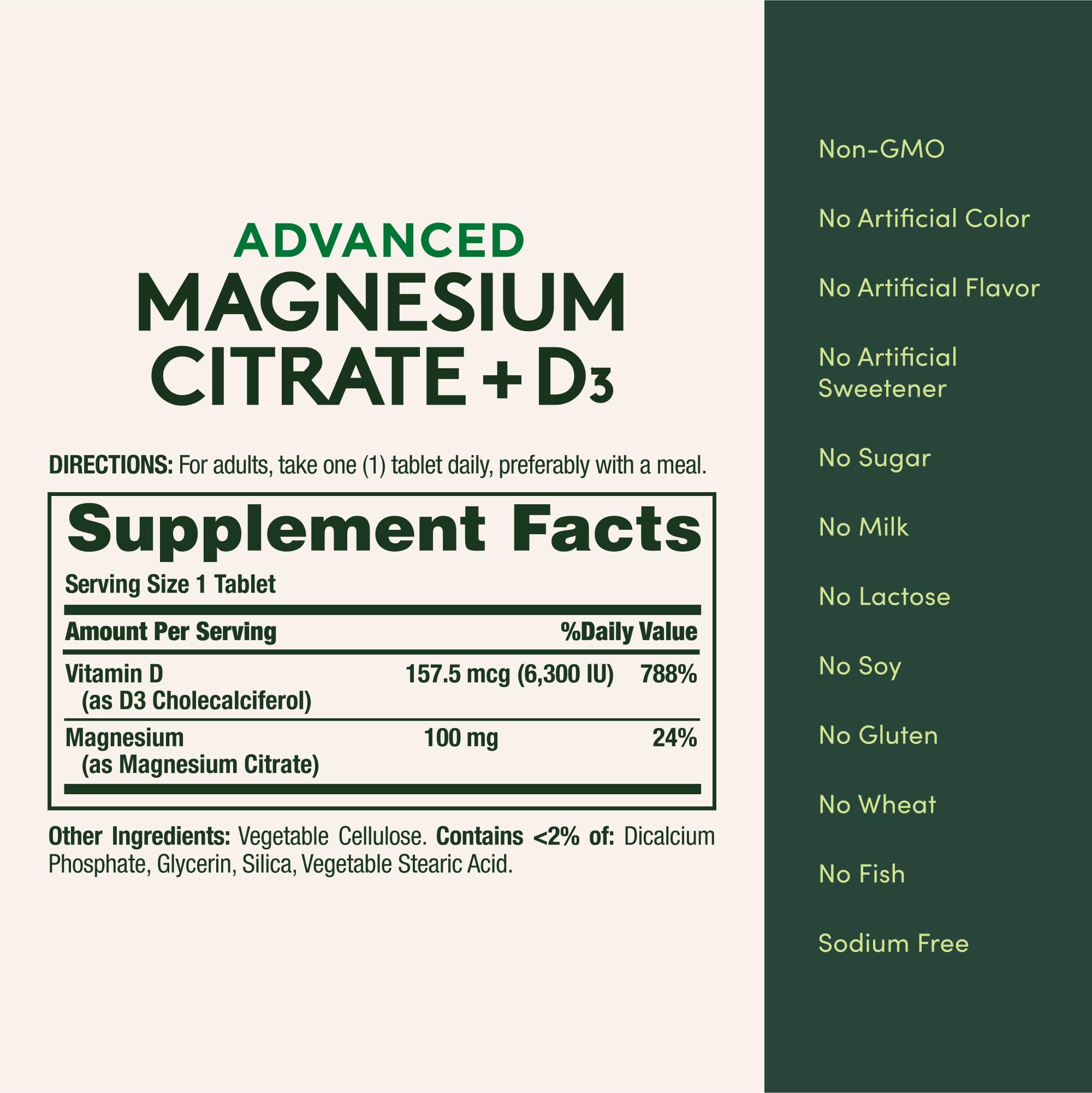Nature's Bounty Advanced Vitamin D3 with Magnesium Citrate Immune Formula, Supports Immune and Bone Health, 90 Tablets