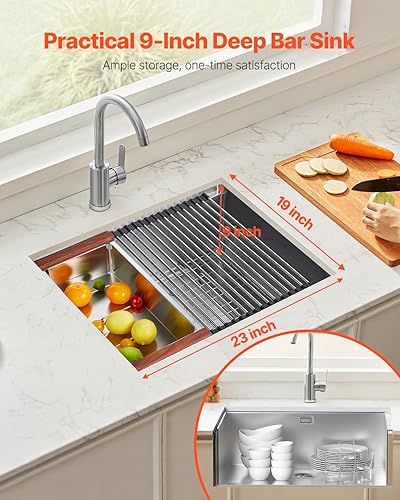 Miniatura 2 de VEVOR Fregadero de cocina, fregadero de acero inoxidable 304, lavabo doble con reborde y accesorios, fregaderos de lavavajillas para el hogar para