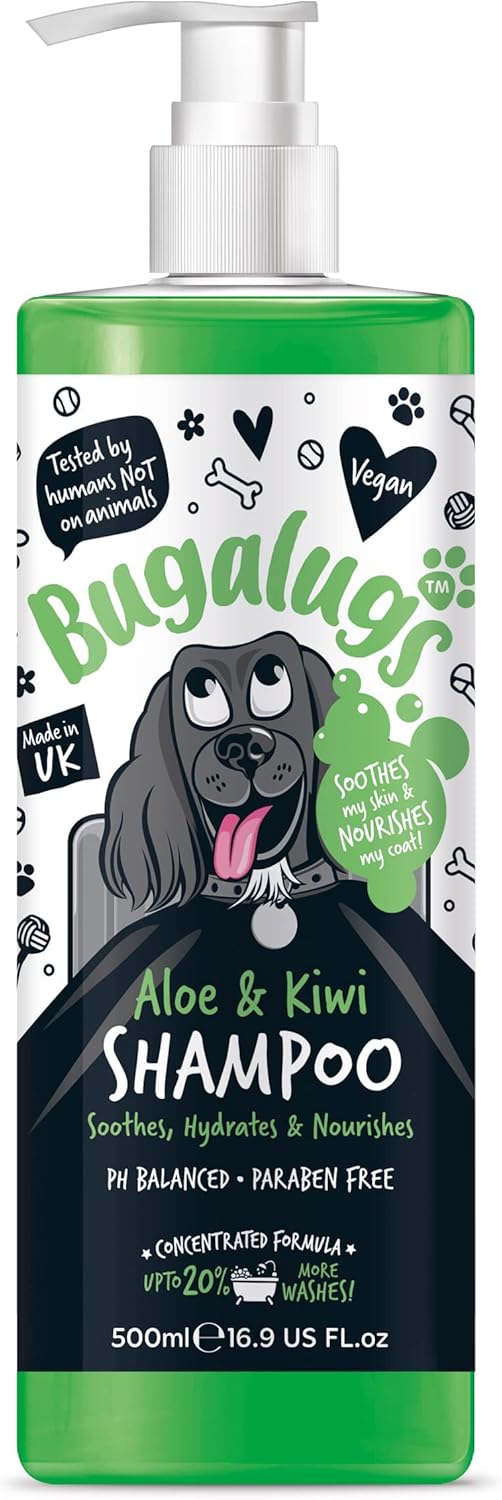 BUGALUGS Dog Shampoo Soothing Aloe & Kiwi dog pet grooming shampoo