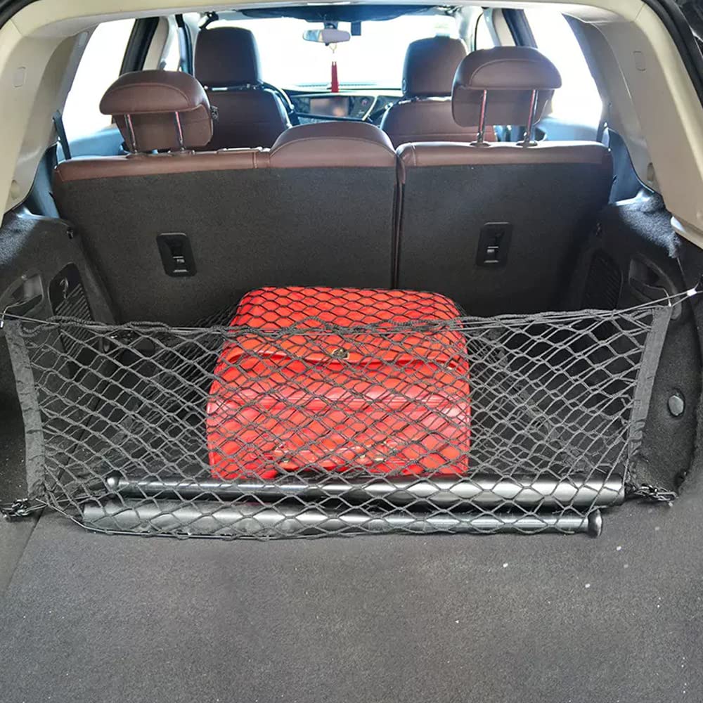 Rete Per Bagagliaio Auto 70x70 Cm - Con 4 Ganci, Nylon Elastico, Organizer - Foto 2