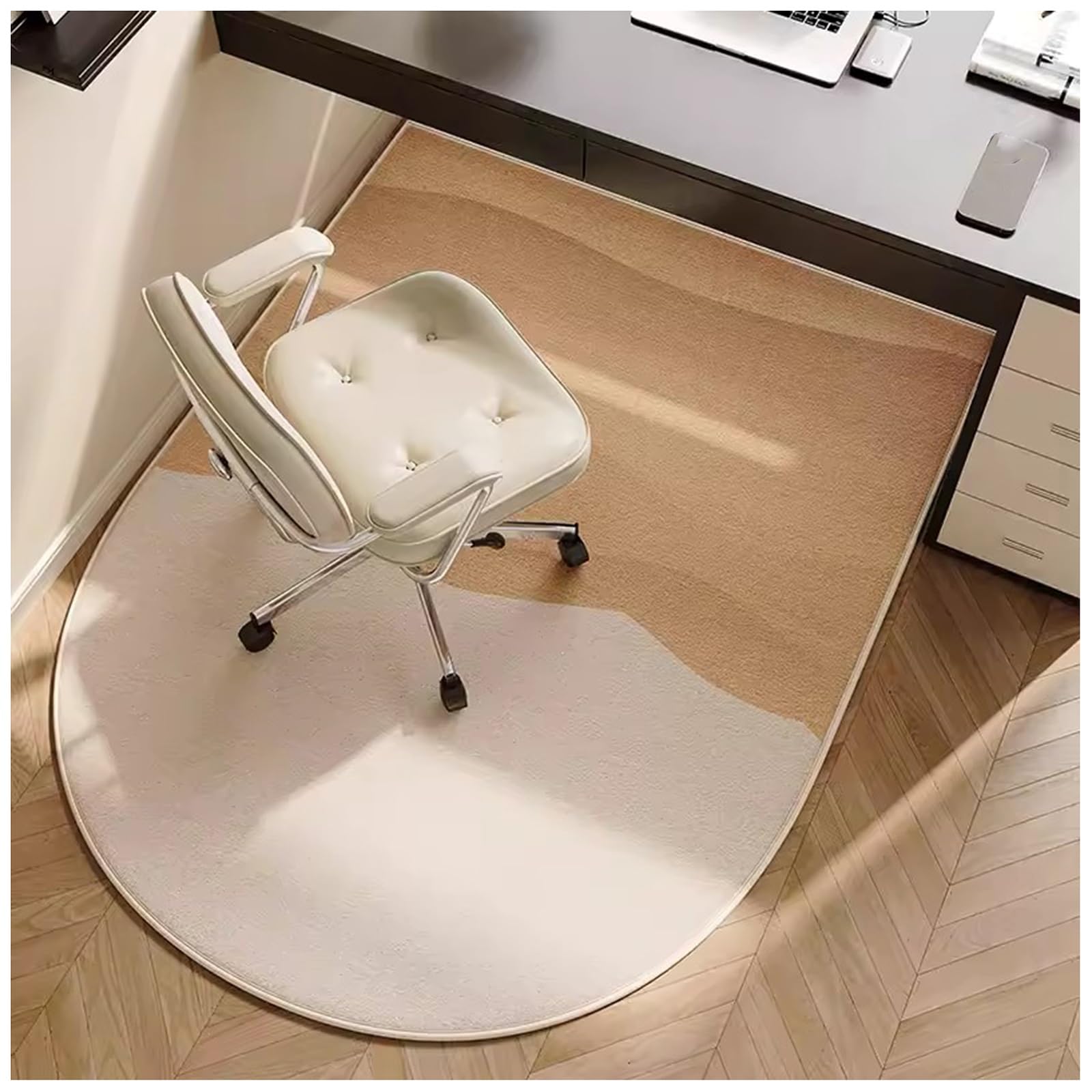Alfombrilla antideslizante de caucho termoplástico marrón para sillas de oficina para suelos de madera y azulejos, insonorizada y fácil de limpiar, 120 x 90 cm