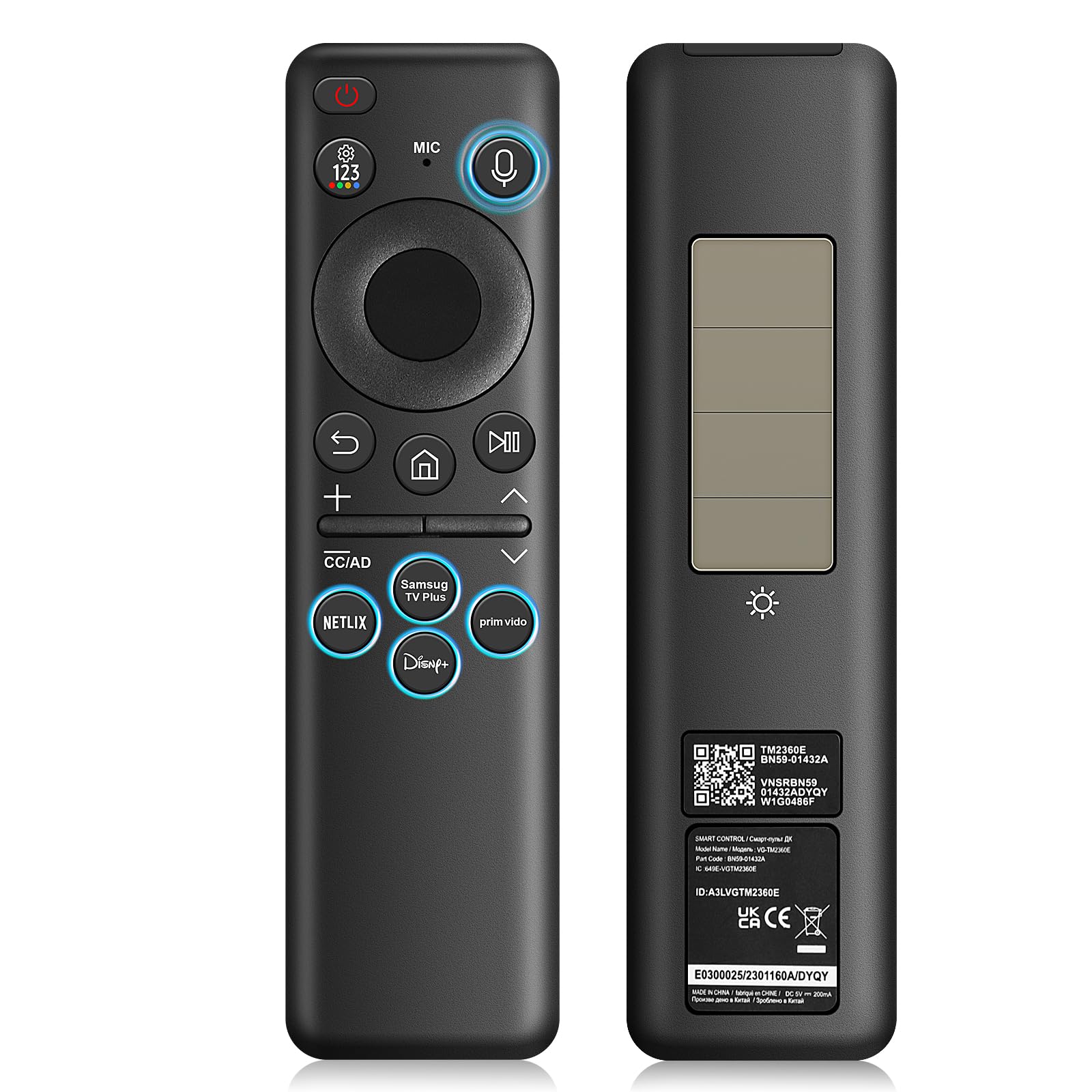 New BN59-01432A Solar Voice Remote Control Replacement for Samsung Neo QLED 8K HDR Smart TVs, 2023