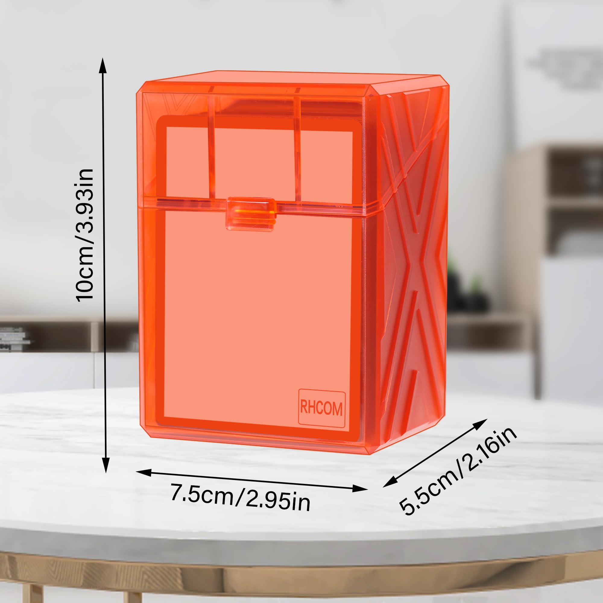 RHCOM 6-Pack Card Case, Plastic Card Case for Trading Cards, Sturdy Card Organizer for 90+ Sleeve Cards, Card Organizer for MTG, Sports Cards (Red)