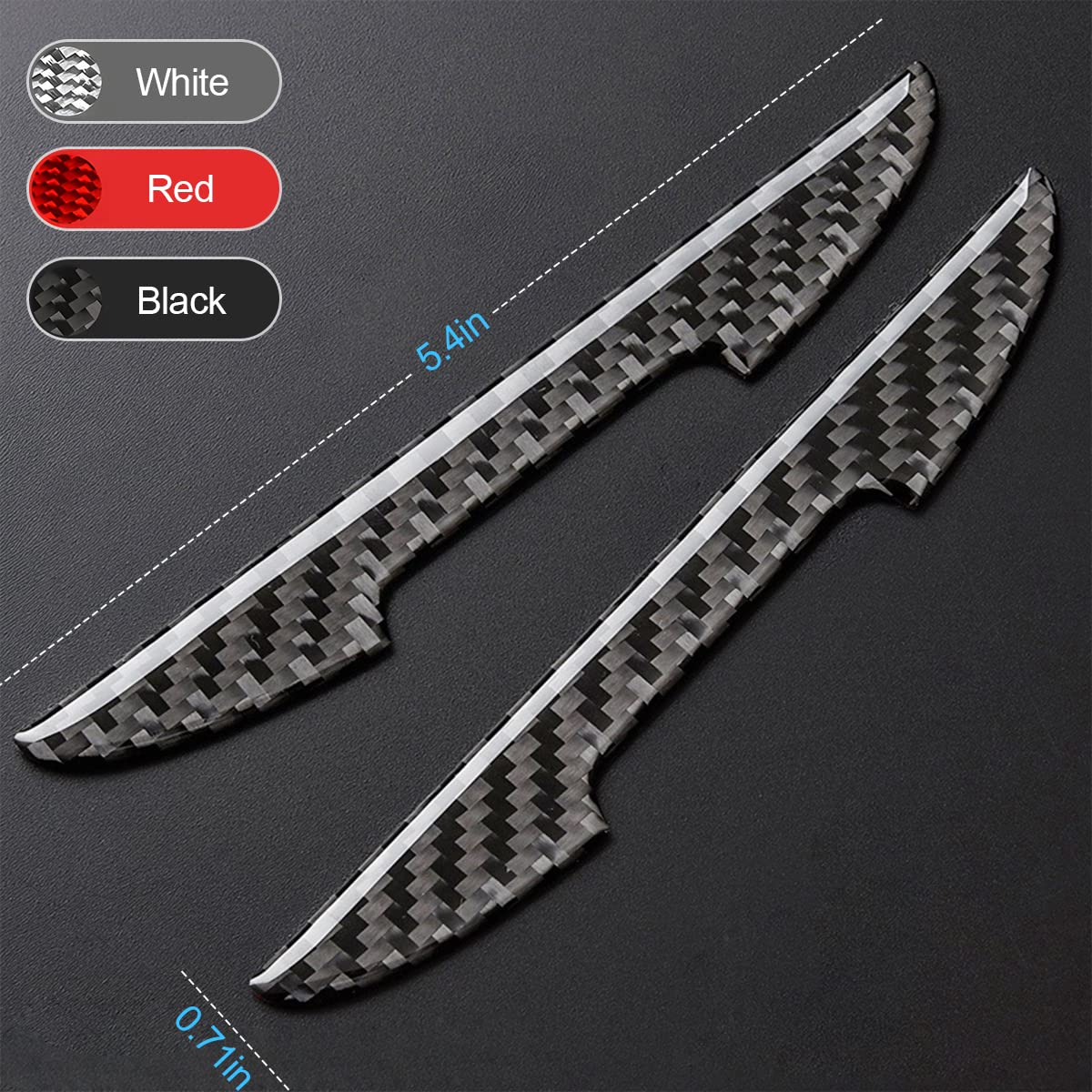 zipelo Car Door Handle Protector Sticker, 4 Pcs Rear View Mirror Carbon Fiber Anti-Scratch Strip Decals, Non-Marking Auto Door Handle Edge Guards, Car Accessories for Sedan, Truck, SUV(Black)