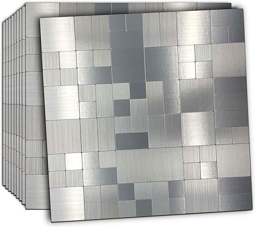 WEIMEI - Azulejo de pared de metal para salpicaduras de 12 hojas, calcomanías de pared 3D adecuadas para cocina, pared y baño (rosa 2)