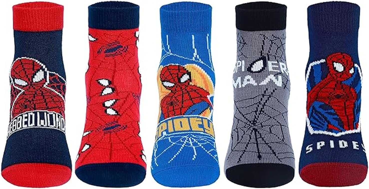 Ankle Disney Character Socks for Kids, Made with Breathable, Anti Odour & Moisture Absorbent Combed Cotton with a Extra Durable Welt, Ideal For All Day Wear (Pack Of 5)