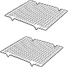 QISF 2 Pack Cooling Rack for Baking - 11 x 10 Stainless Steel Wire Tray for Cake,Cookie Drying Rack for Cooking, Roasting, Grilling, Drying for Cake Cookies and Meat, Fit Baking Tray & Toaster Oven