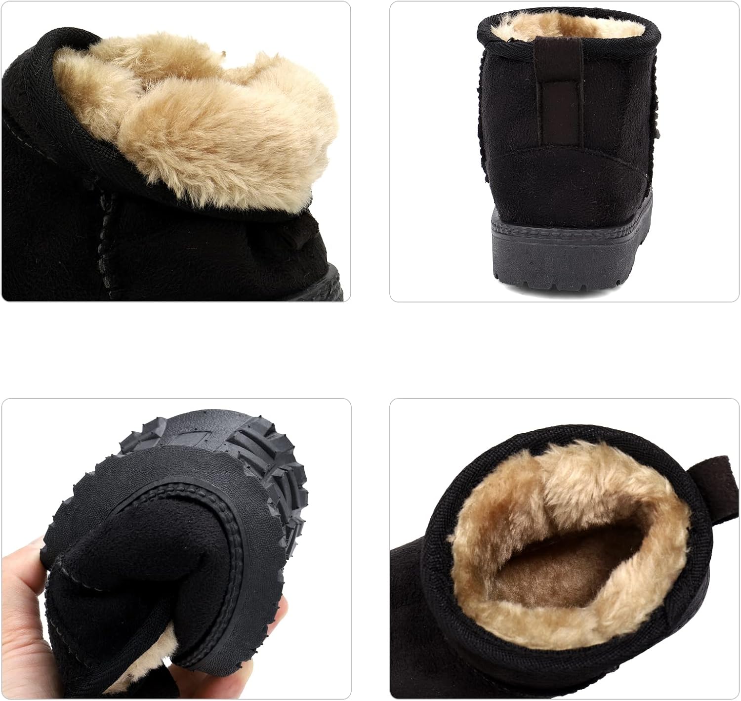 MK MATT KEELY Winter Boots Boys Girls Soft Warm Shoes Toddler Black Snow Boots (Toddler/Little Kid) - Image 6