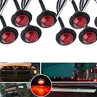 Vista 6 de 10Pcs 3/4 Inch Red LED Marker lights,Led Trailer Marker Light,LED Clearance Bullet Marker Light,Turn Signal Identification Indicator Light for