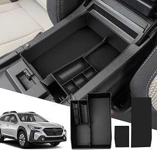 Fit for 2020-2022 2023 2024 2025 Subaru Outback Armrest Console Organizer Tray for 2023 2024 2025 Outback Accessories Center Console Tray 2023 2024 2025 Outback Console Organizer(Black Upper Box)