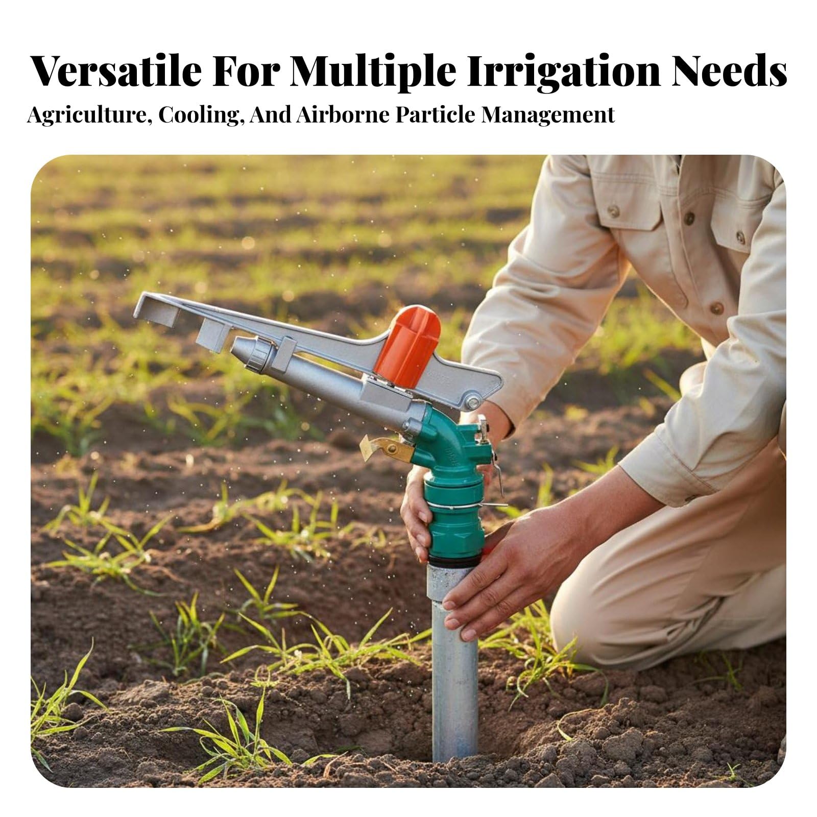 Irrigatore da Giardino Irrigazione Spruzzatore Rotante Testina Sprinkler Getto Regolabile Struttura Robusta Resistente Intemperie E Pressione, 2pollici 30-Tipo
