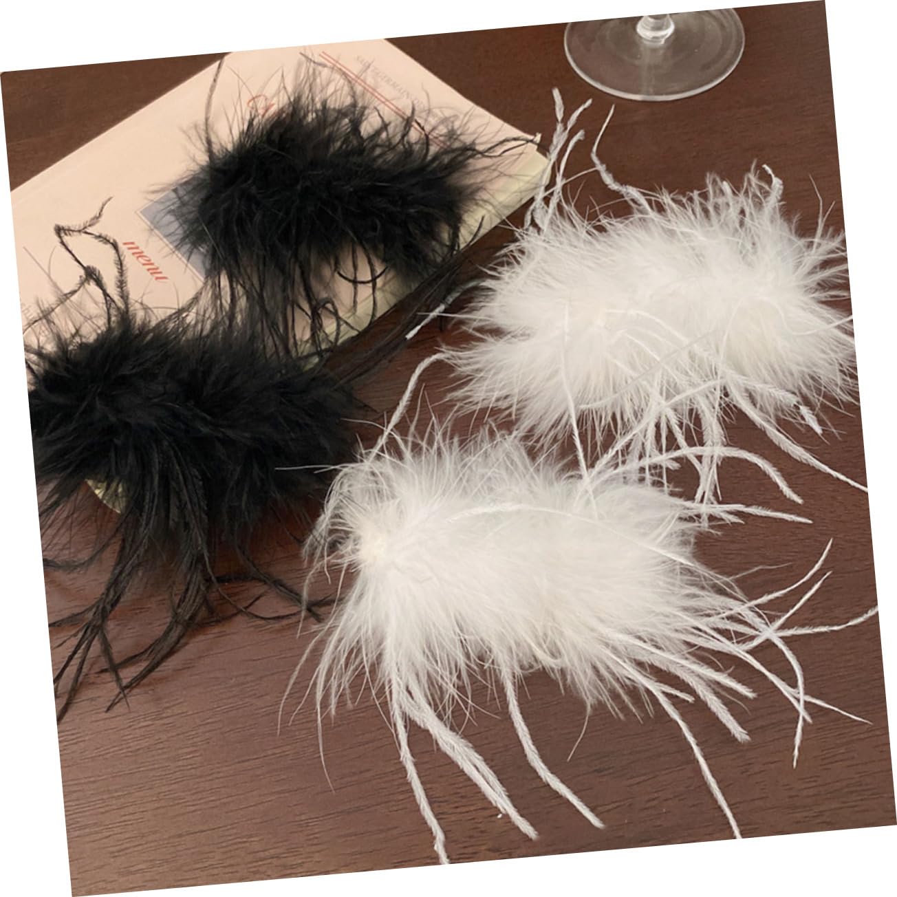 FRCOLOR 10stücke Haarclips Straußfedern Für Goth Haargreifer Für Hochzeiten Partys Und Besondere Anlässe Schwarze -clips Für Stilvolle