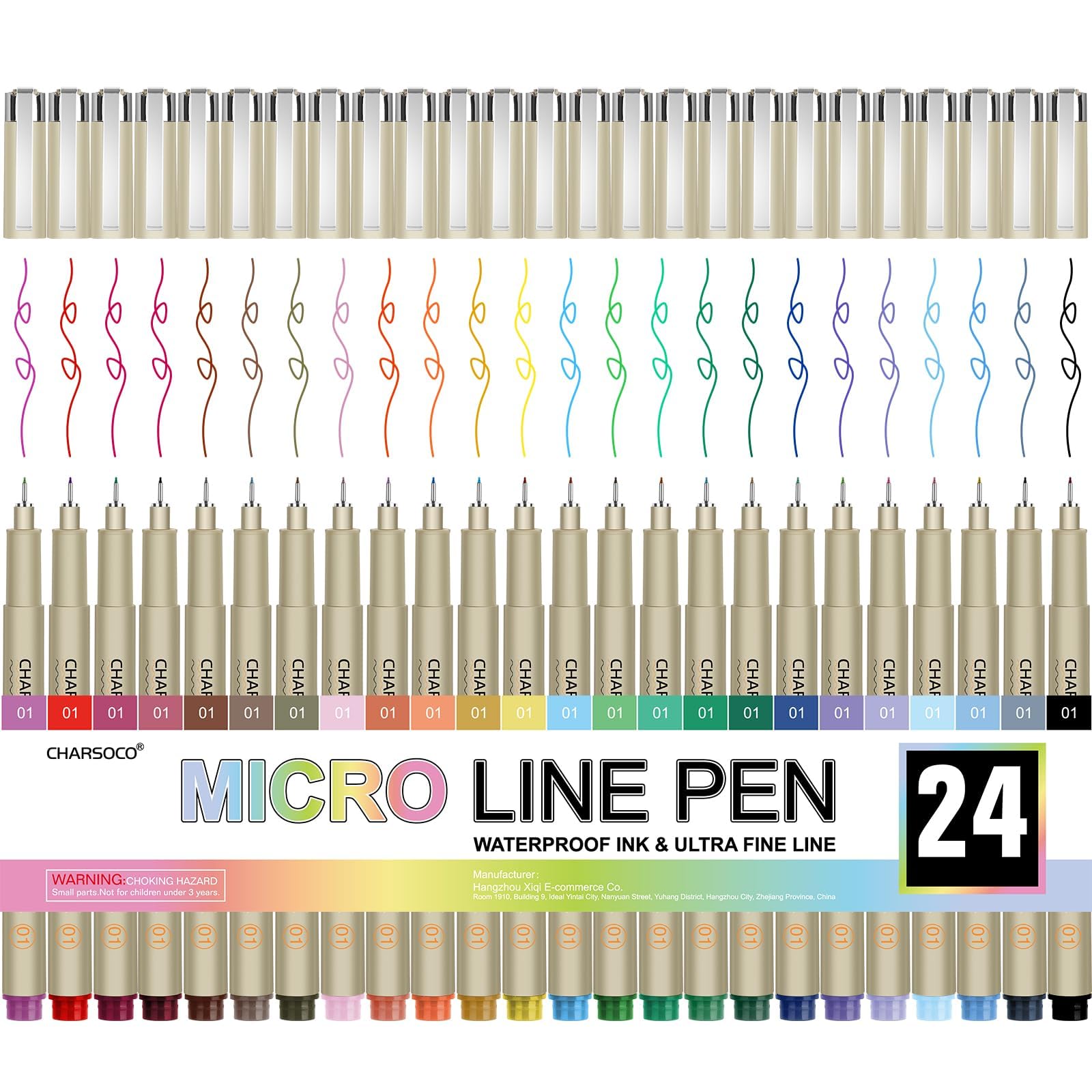 01 Micro Pen, Waterproof Archival Ink, 0.25mm Fineliner Ink Pens for Artist Illustration, Sketching, Anime, Manga, Technical Drawing and Scrapbooking,Fine Point Pen