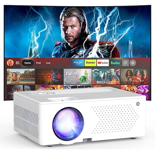 5G WiFi Bluetooth Movie Projector, Real Native 1080P Outdoor Projector for Home Theater Movies, Synchronize Smartphone, Compatible with USB/TV Stick/HDMI