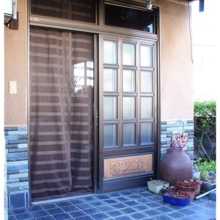 Amazon 虫除け 玄関 のれん 玄関用虫よけのれん ブラウン のれん オンライン通販