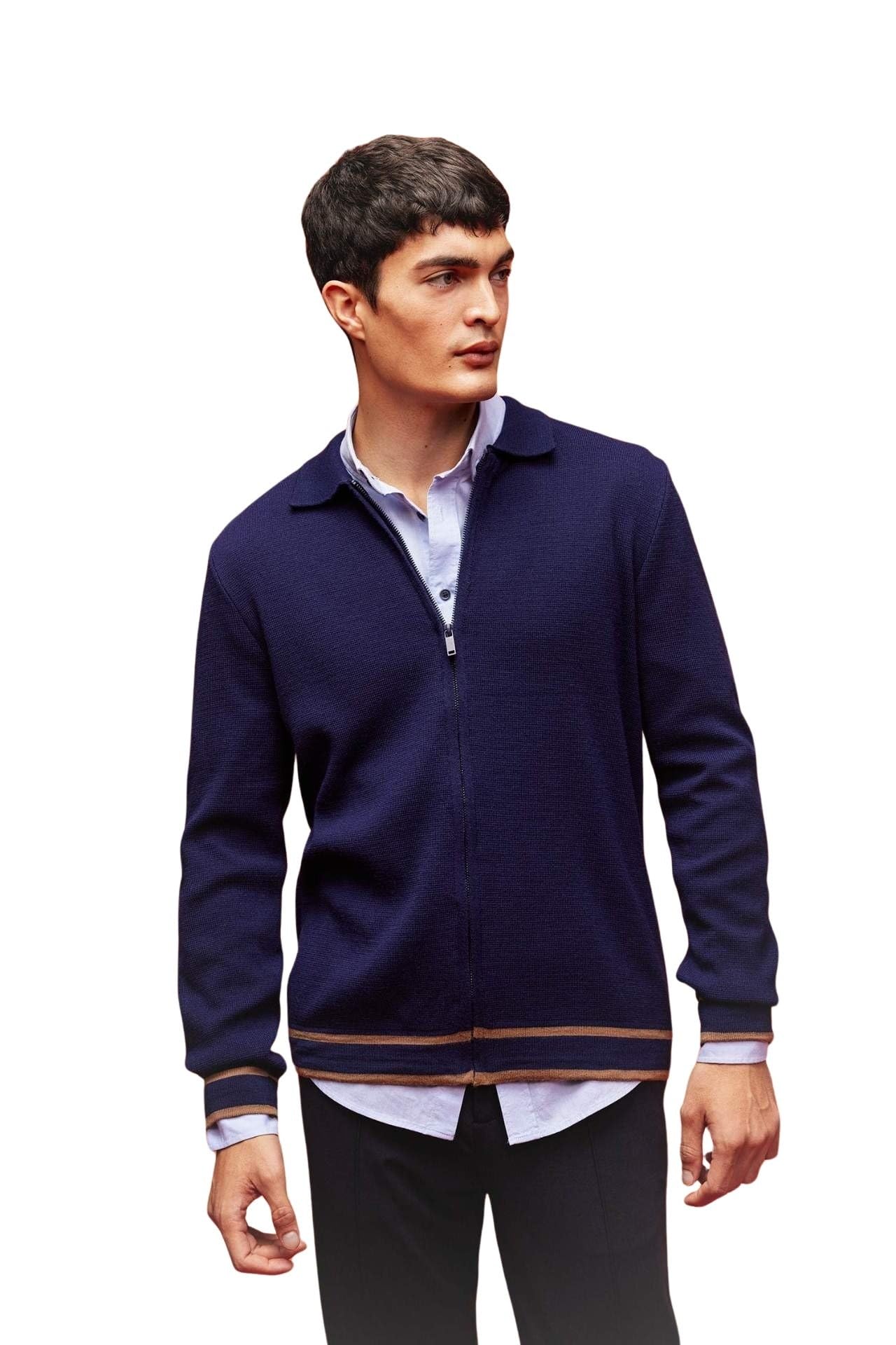 Standart Fit Polo Yaka Hırka
