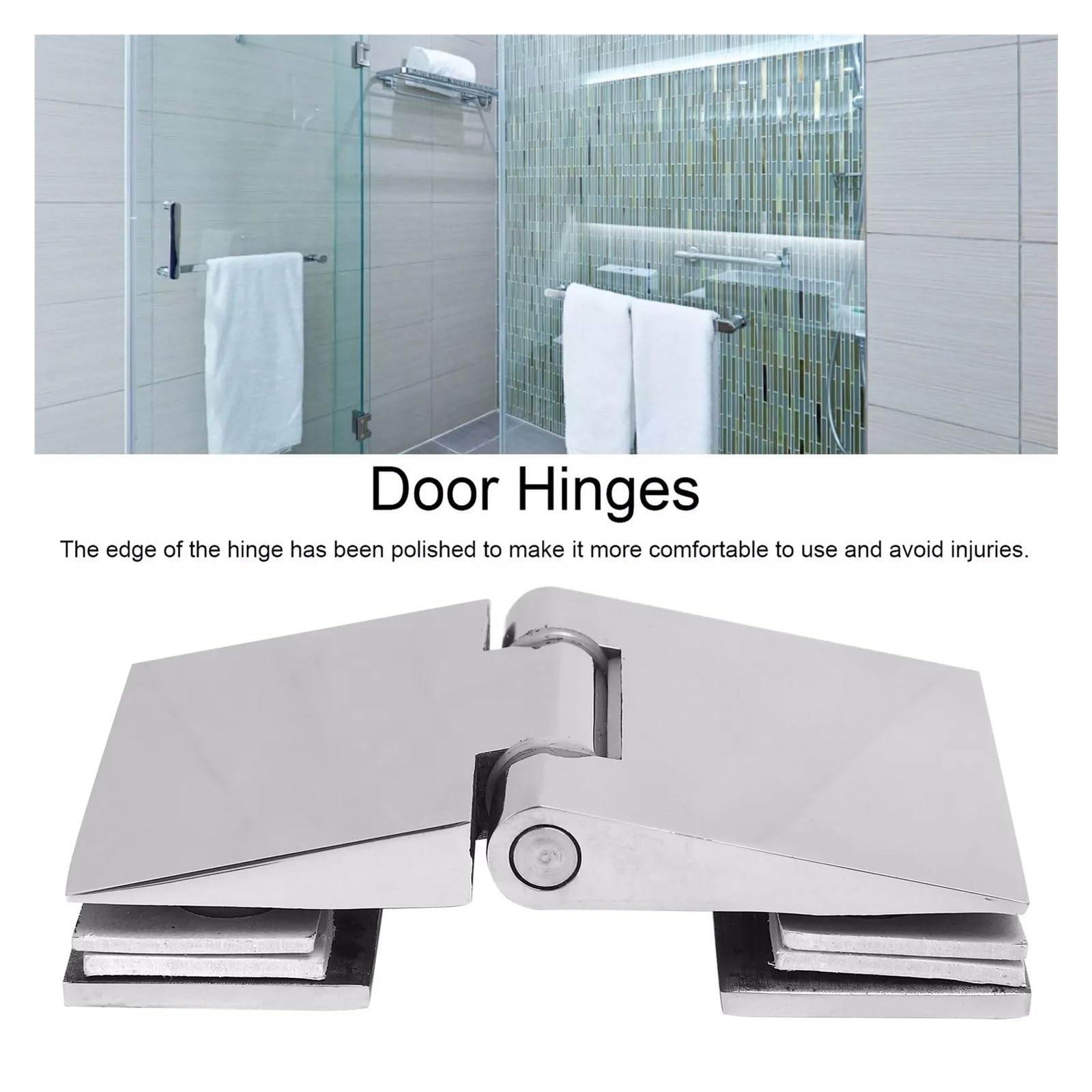 Bisagras para mamparas de ducha, Bisagra biselada de doble cara for cuarto ducha, puerta vidrio, ángulo libre, bisagras sólidas resistentes