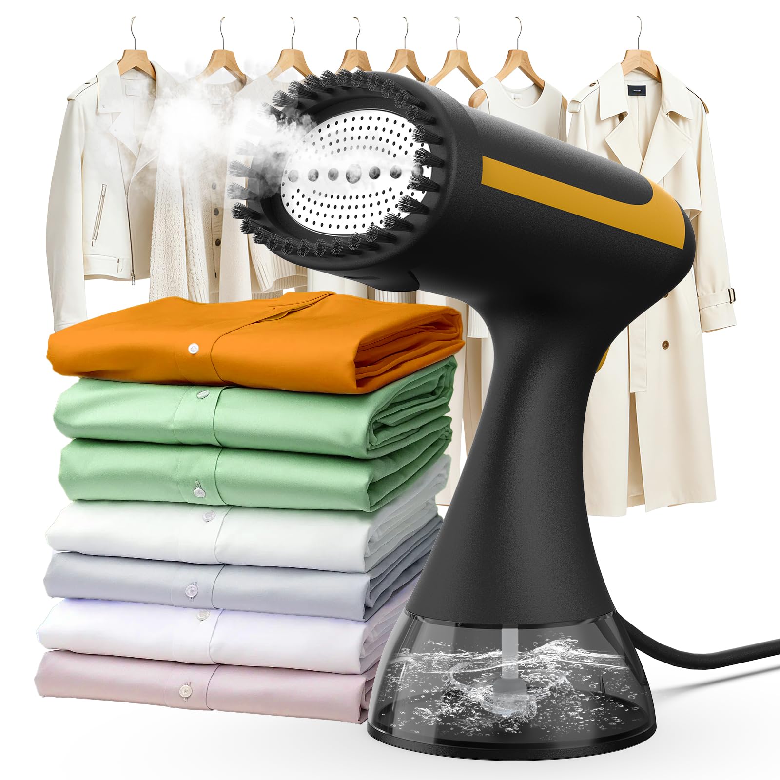 Stiriamo Vapore Viaggio, Serbatoio da 300 ml, 15 s Riscaldamento | 25 g/min, 1500 W, Ferro da Stiro a Vapore Portatile & Compatto – Leggero, per Casa & Ufficio, Spegnimento Automatico