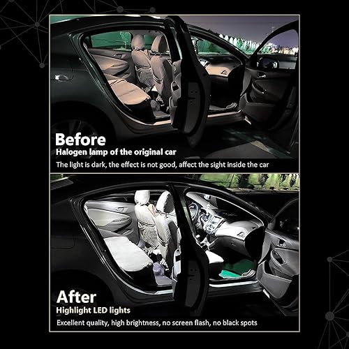 Miniatura 5 de ZKFAR Pack-20 - Juego de 20 bombillas LED para automóvil, T10 de 1.220 in y 1.654 in, luz blanca de placa de matrícula de 6000 K, adecuada para