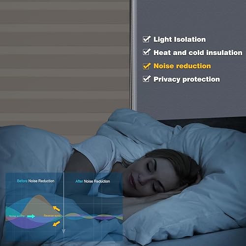 Miniatura 6 de Changshade Persianas de cebra con cordón para ventanas, puertas corredizas de vidrio opacas, persianas enrollables de doble capa para día y noche