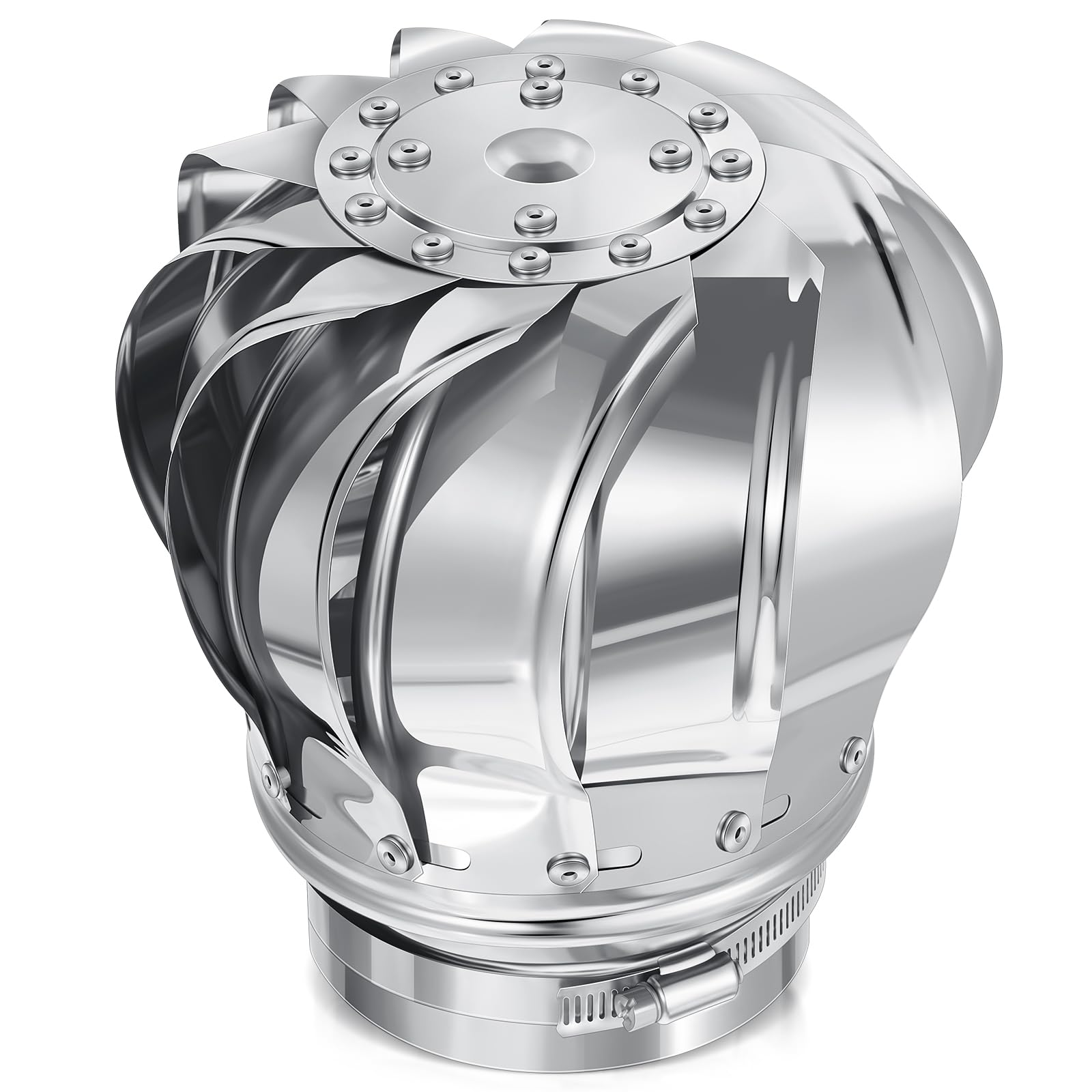 Tandefio 1 Pcs Turbine Roof Vent, 4 In/110mm Stainless Steel 201