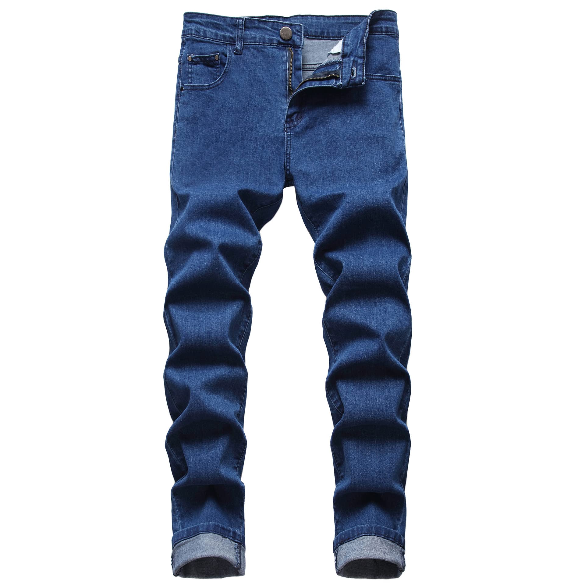 Mens Jeans Skinny Slim Fit Stretch Jeans for Men Denim Washed Pants