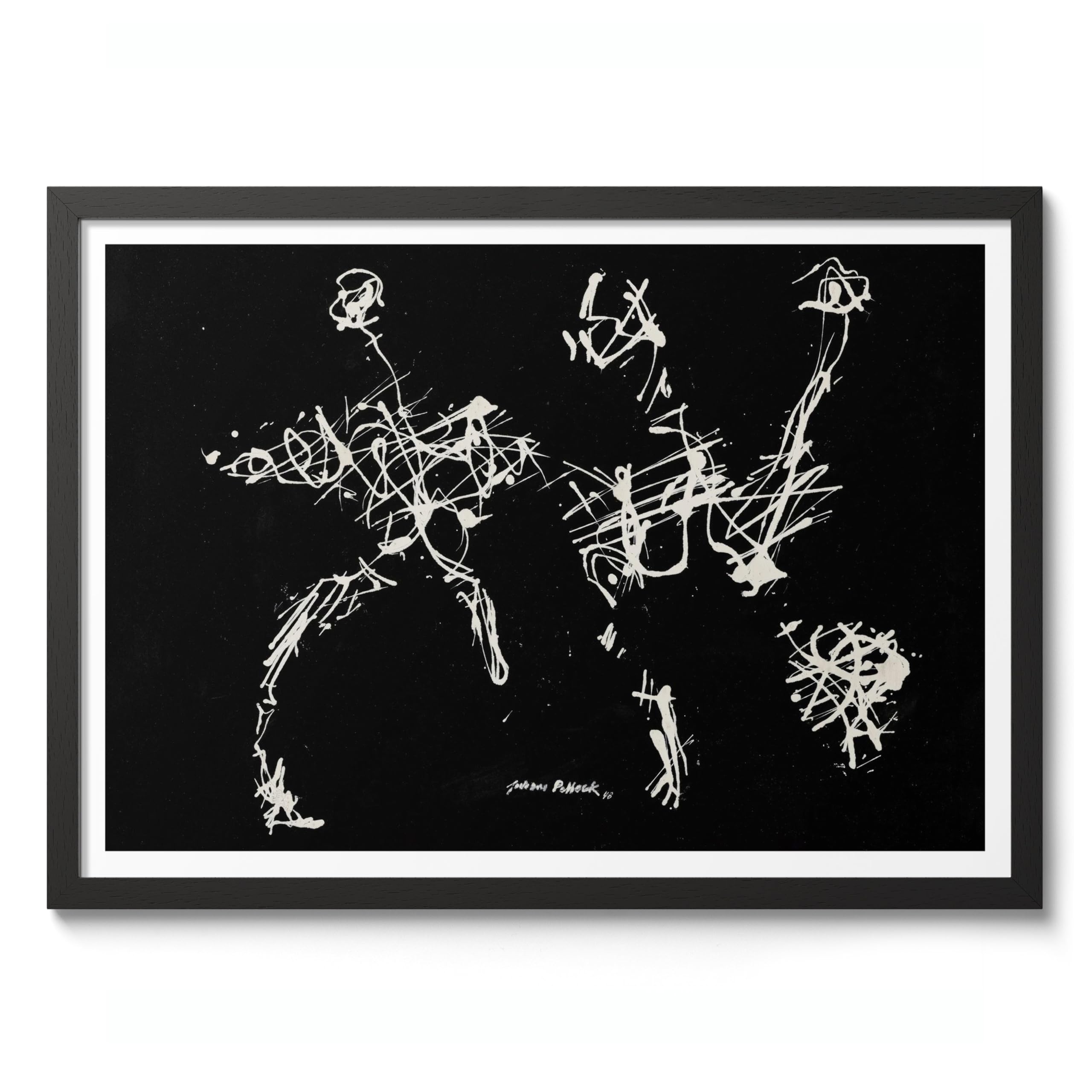 Triad Jackson Pollock Print, Abstract Expressionist Splatter Painting Poster, Iconic Art For Modern Interiors, Wall Decor for Home, Office, A4 (Black Frame) - 32.7x24.1cm — image 1