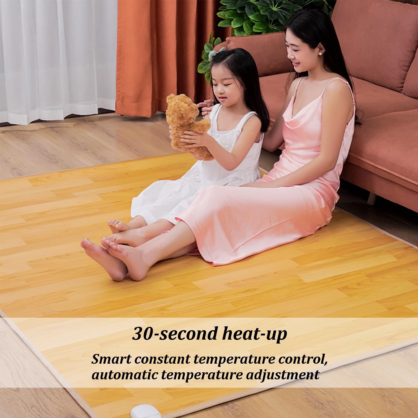 Tappetini Riscaldati, Tappeto Elettrico Riscaldato Con Timer, Temperatura Costante Intelligente, Superficie In PVC, Tappeto Riscaldante Elettrico Al Grafene Per Studio