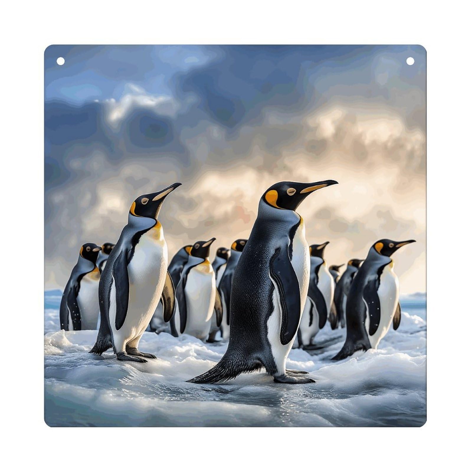 Adfgyerh Style Sea Penguin Hanging Ornaments Window Hanging Modern Acrylic Decor For Living Room Bedroom Dining Room Hallway Office Wall Decor, 8X8 In