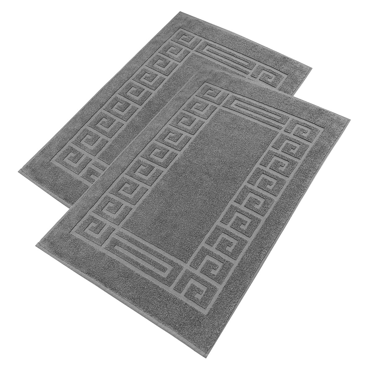 Lot de 2 Tapis de Bain en éponge 100% Coton – Extra Doux, Absorbants, Lavables en Machine – Fabriqué en Italie (Gris foncé, 50 x 80 cm)