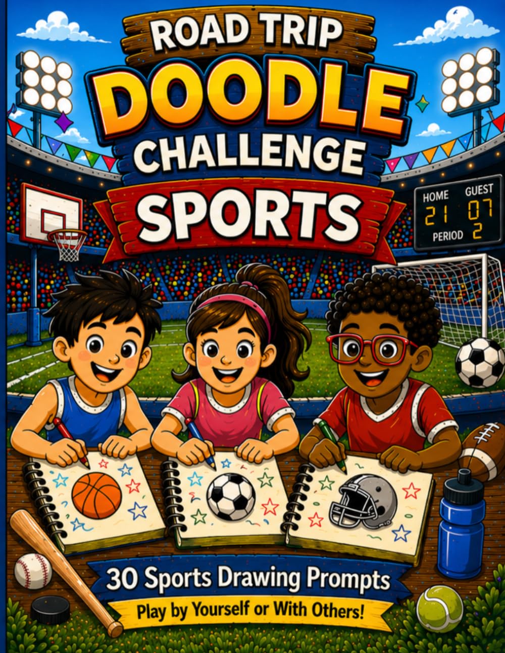 Road Trip Doodle Challenge Sports: A Fun Sports Drawing Game for Kids Ages 5–10