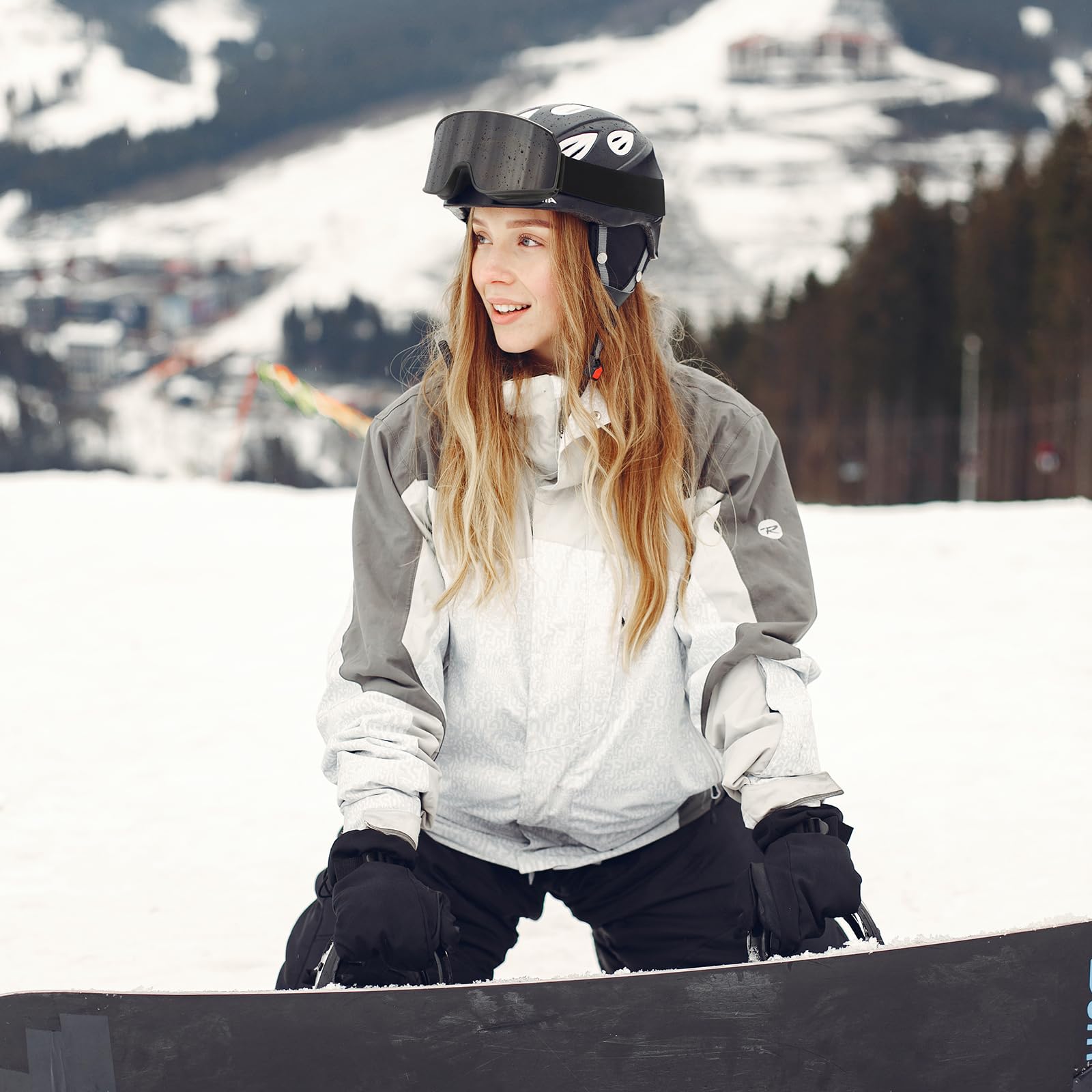 SPOSUNE Ski Goggles Over Glasses with Dual lens, WB& Ice blue Lens, Lens Width: 6.69 In, Lens Height: 3.54 In - Image 2