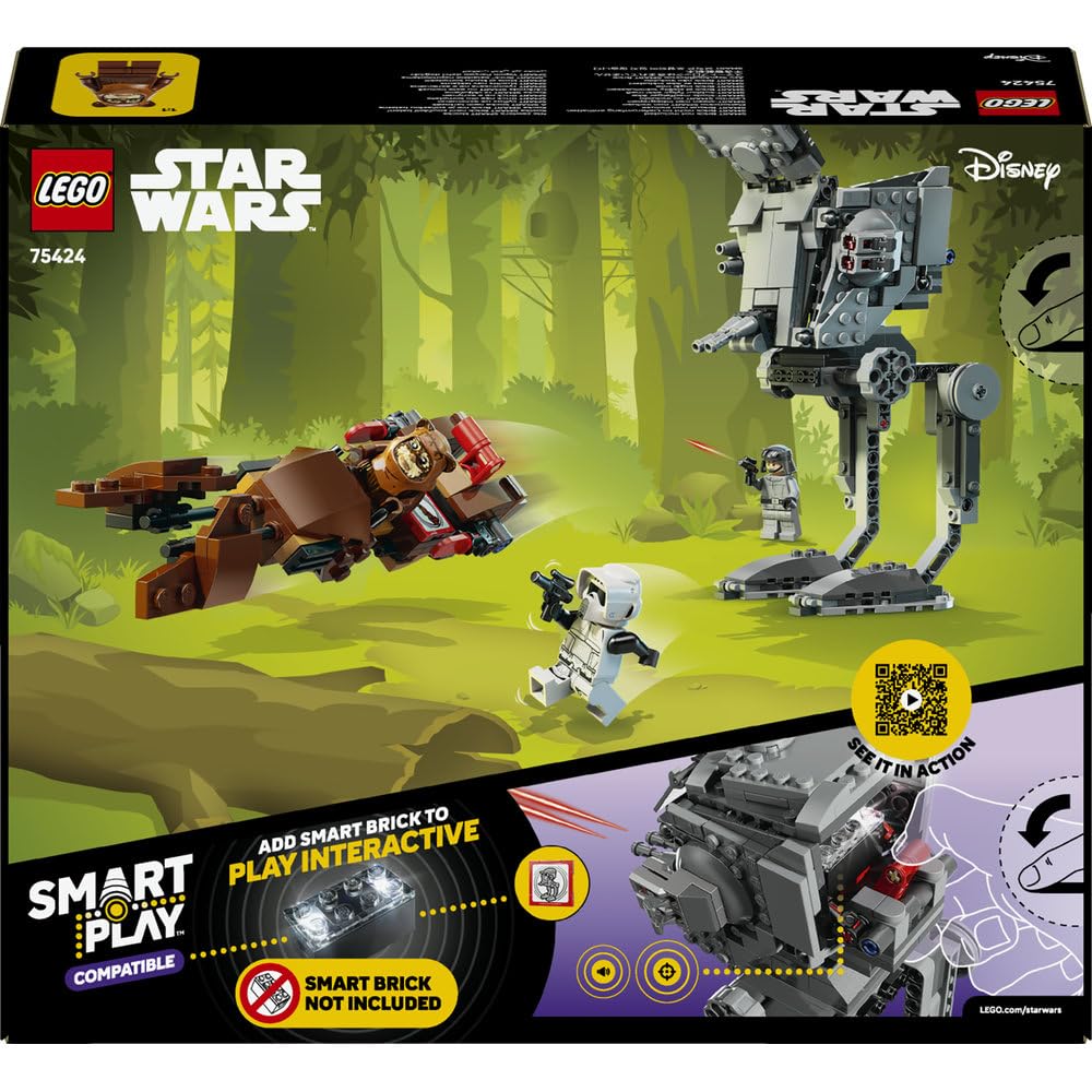 LEGO Star Wars SMART Play: Atak AT-ST na Endor 75424 | Interaktywna zabawka dla dzieci 8+, seria SMART Play, prezent Star Wars, klocki dla chłopca i dziewczynki, 347 elementów