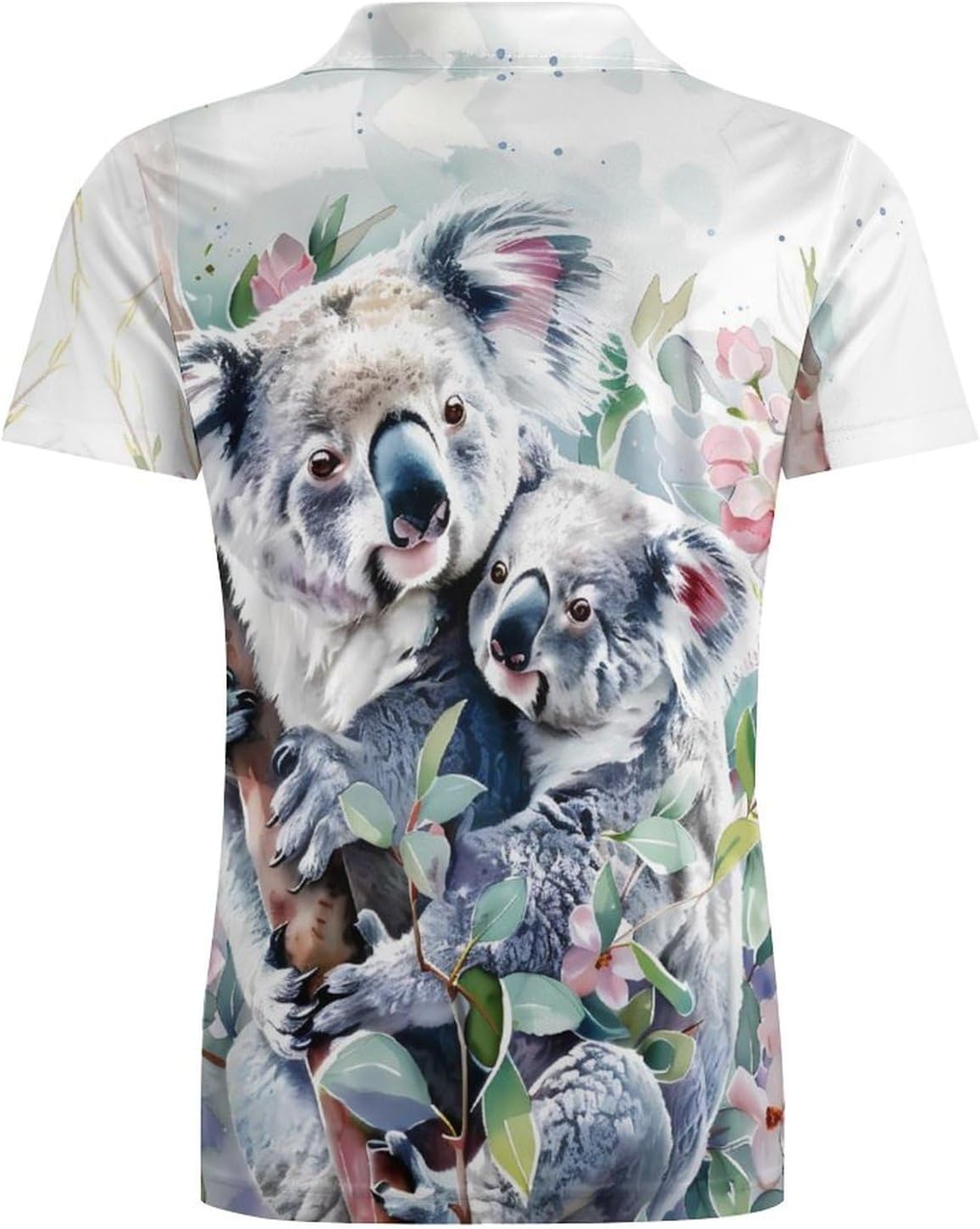 Watercolor Koala Novelty Men's Short Sleeve Shirt Golf Tennis Shirts Work T-Shirt Sport Tee