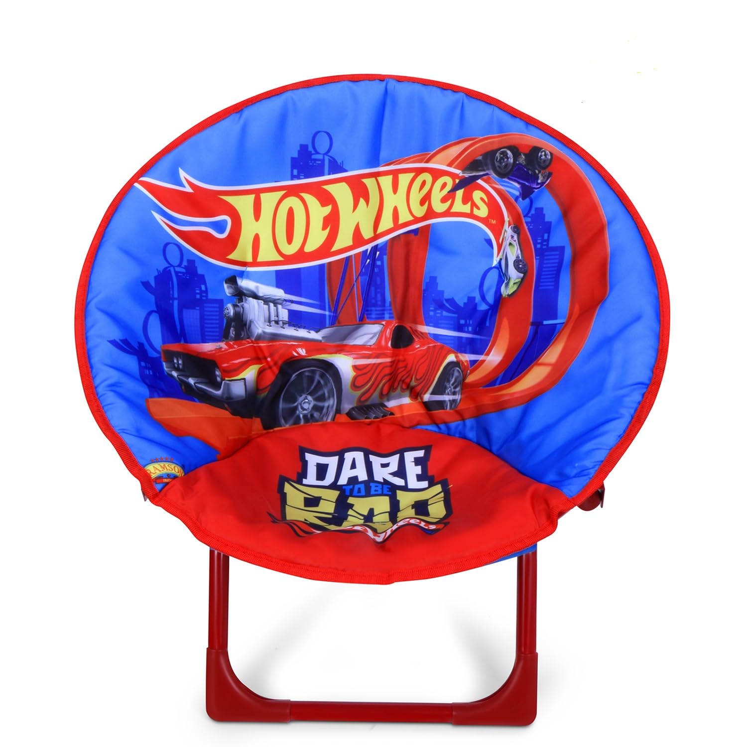 Children's Camping Chair Moon Chair Foldable Children's Folding Chair Indoor and Outdoor Easy to Carry for Toddler Girls Boys Kids Cartoon Hotwheel Pattern Folding Chair (Hotwheel)