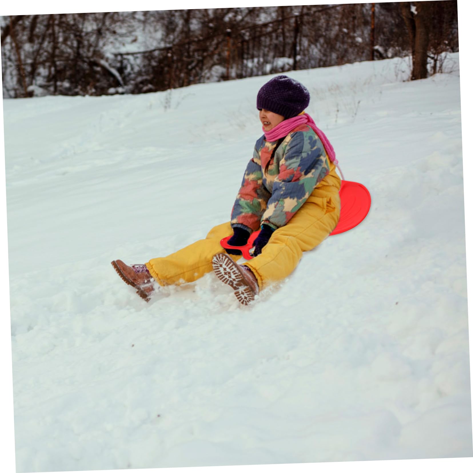 Balacoo Grass Skiing Sled for Boys and Girls Winter Outdoor Activity Bum Slider Seat Ski Board Random Color