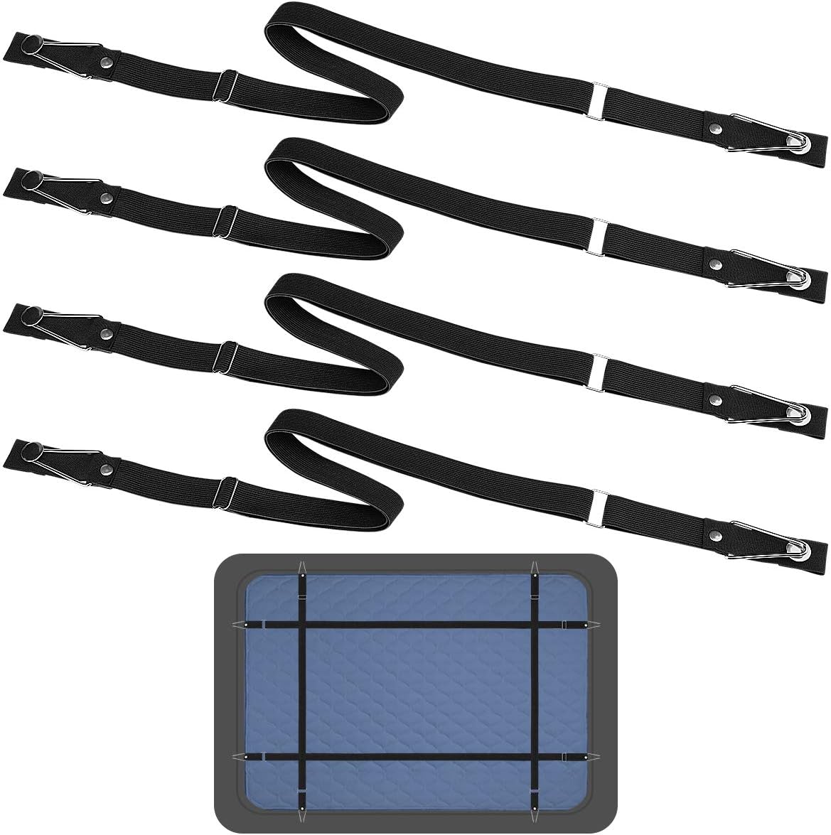 ACEDÉCOR Bed Sheet Straps Suspenders Grippers, Fitted Sheet