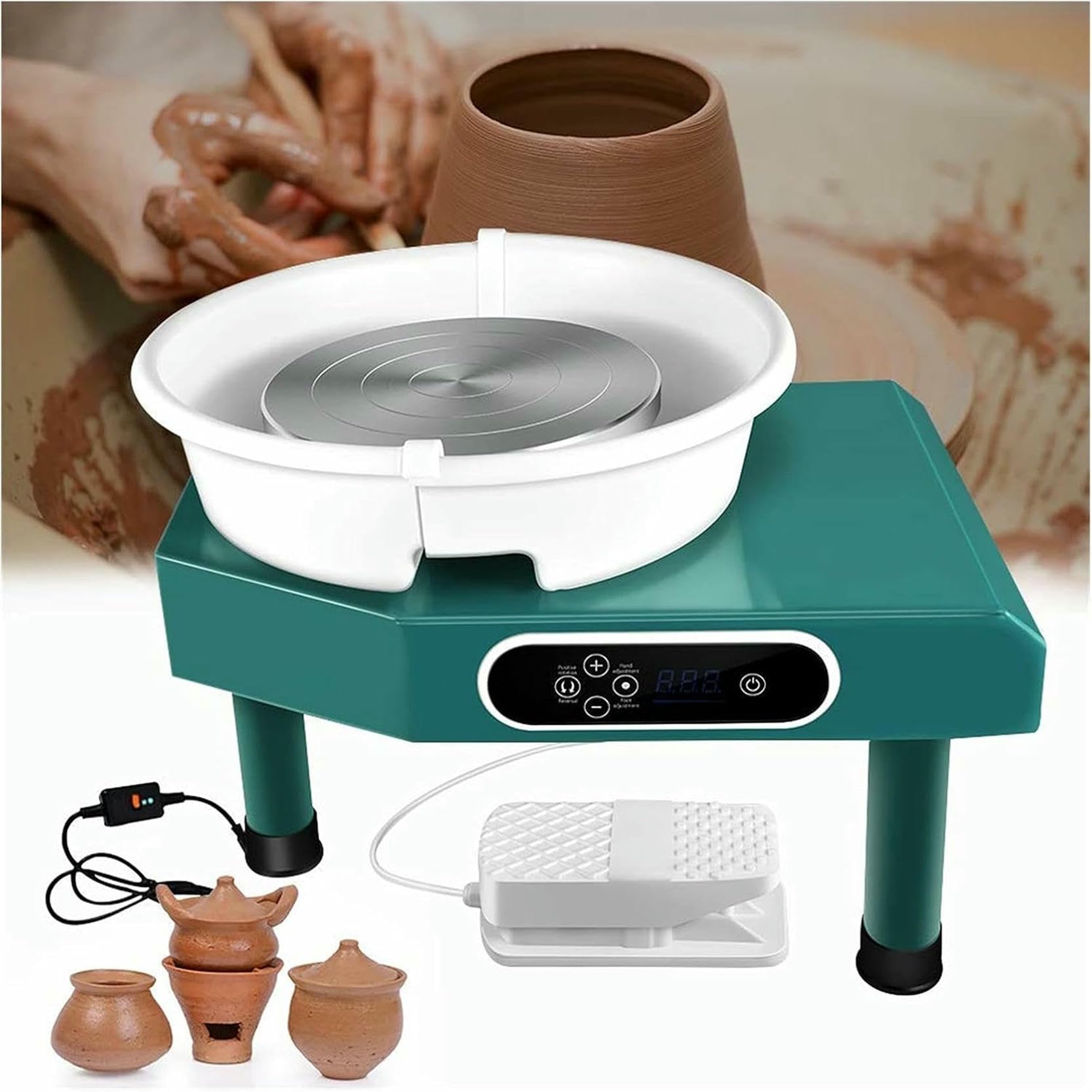 Máquina formadora de Torno de cerámica eléctrica, máquina de Entrenamiento de Rueda de cerámica de Bricolaje, para Regalos de Adolescentes/Adultos