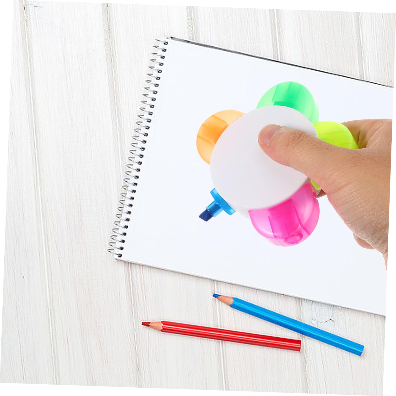 Housoutil 10 Stück Teiliges Blütenblatt-textmarker Fluoreszierende Pastell-highlighter mit Farbigen Petal-spitzen für Schule Büro Notizen Ästhetische Schreibwaren