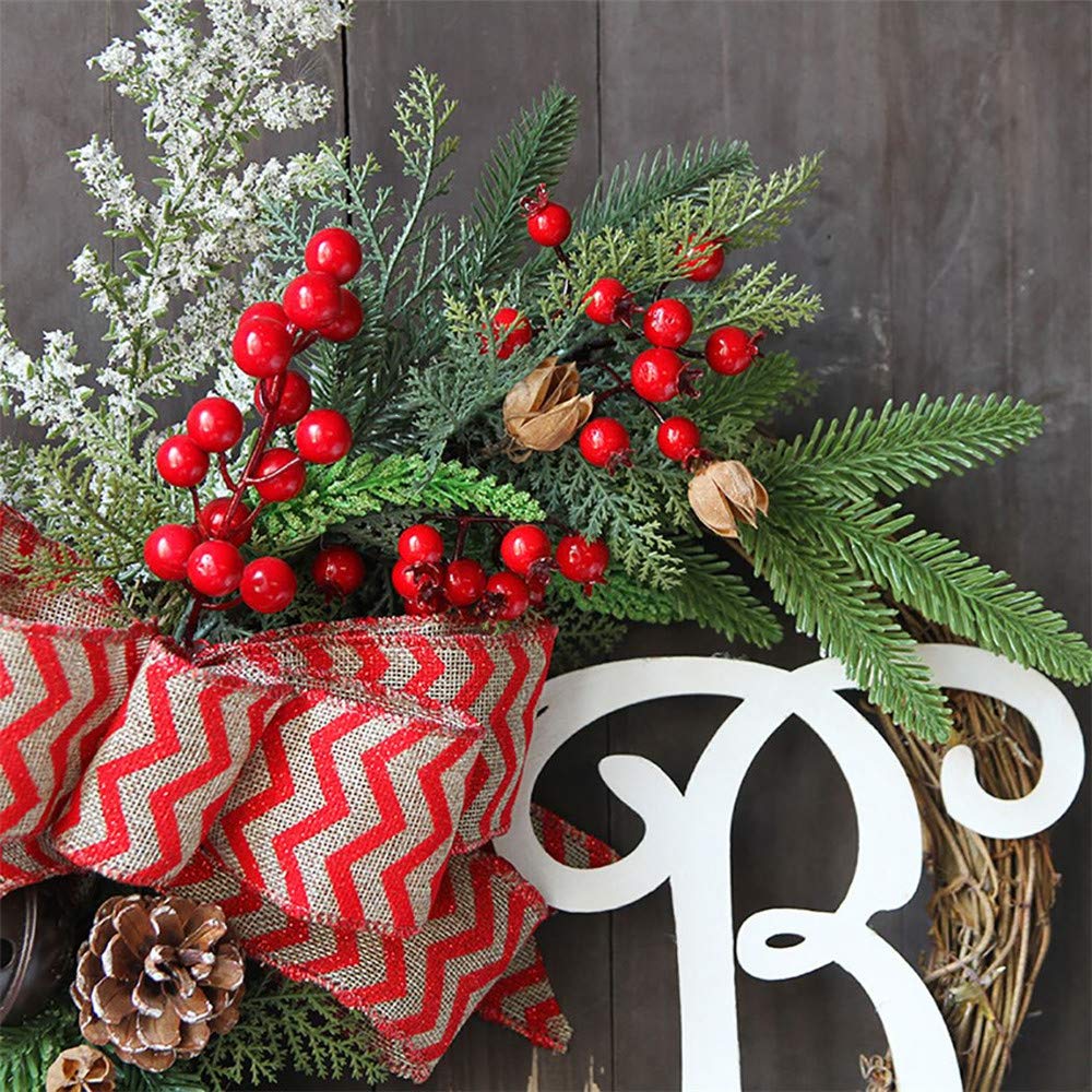Guirlande De Noël Porte Suspendue Plante Artificielle Rotin Cercle Décoration Murale Simulation Faux Fleur Guirlande Suspendue pour La Maison 2