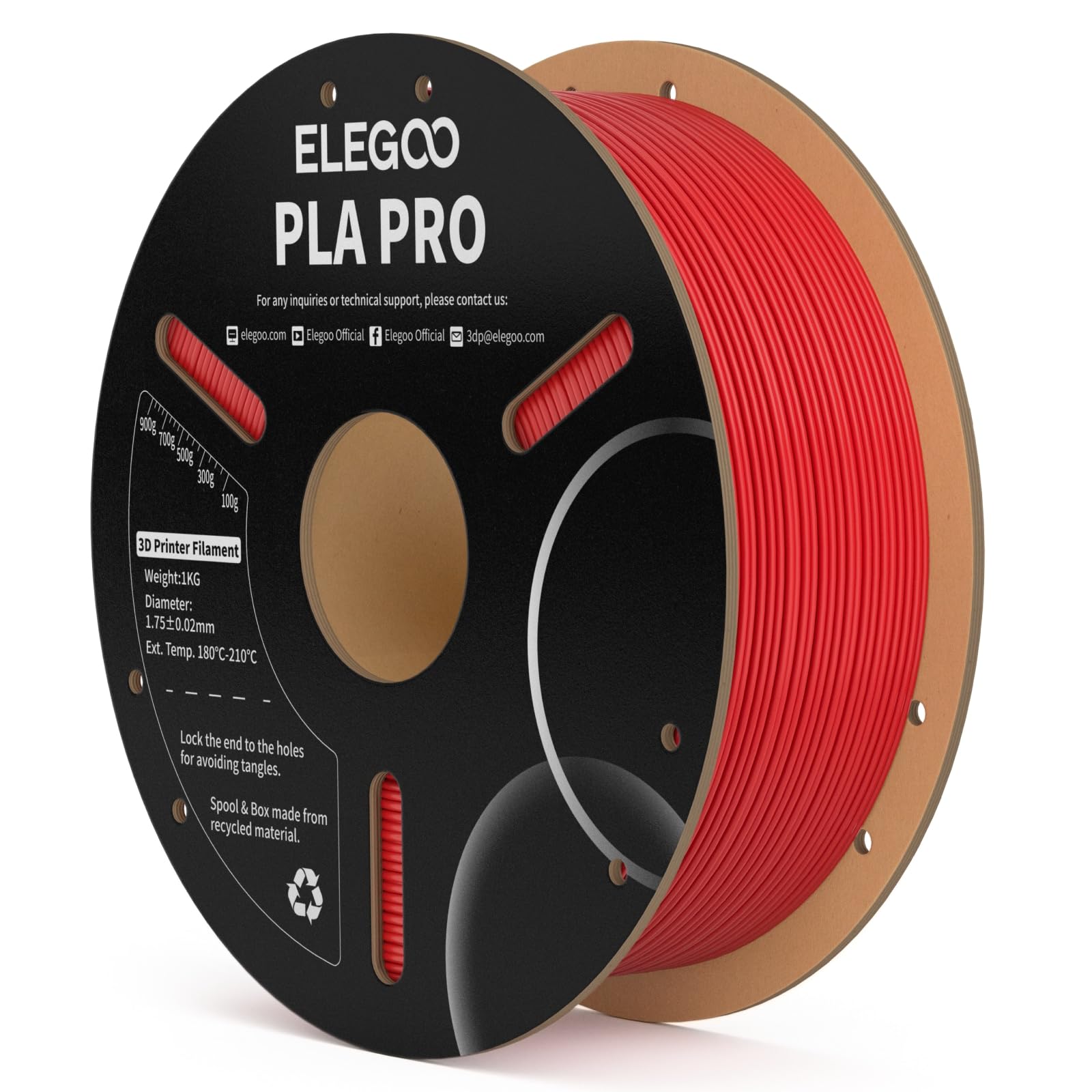 ELEGOO PLA Filament 1.75mm Black - 1KG -18 ELEGOO PLA Filament 1.75mm Black - 1KG -18